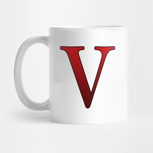 Red Roman Numeral 5 V Mug